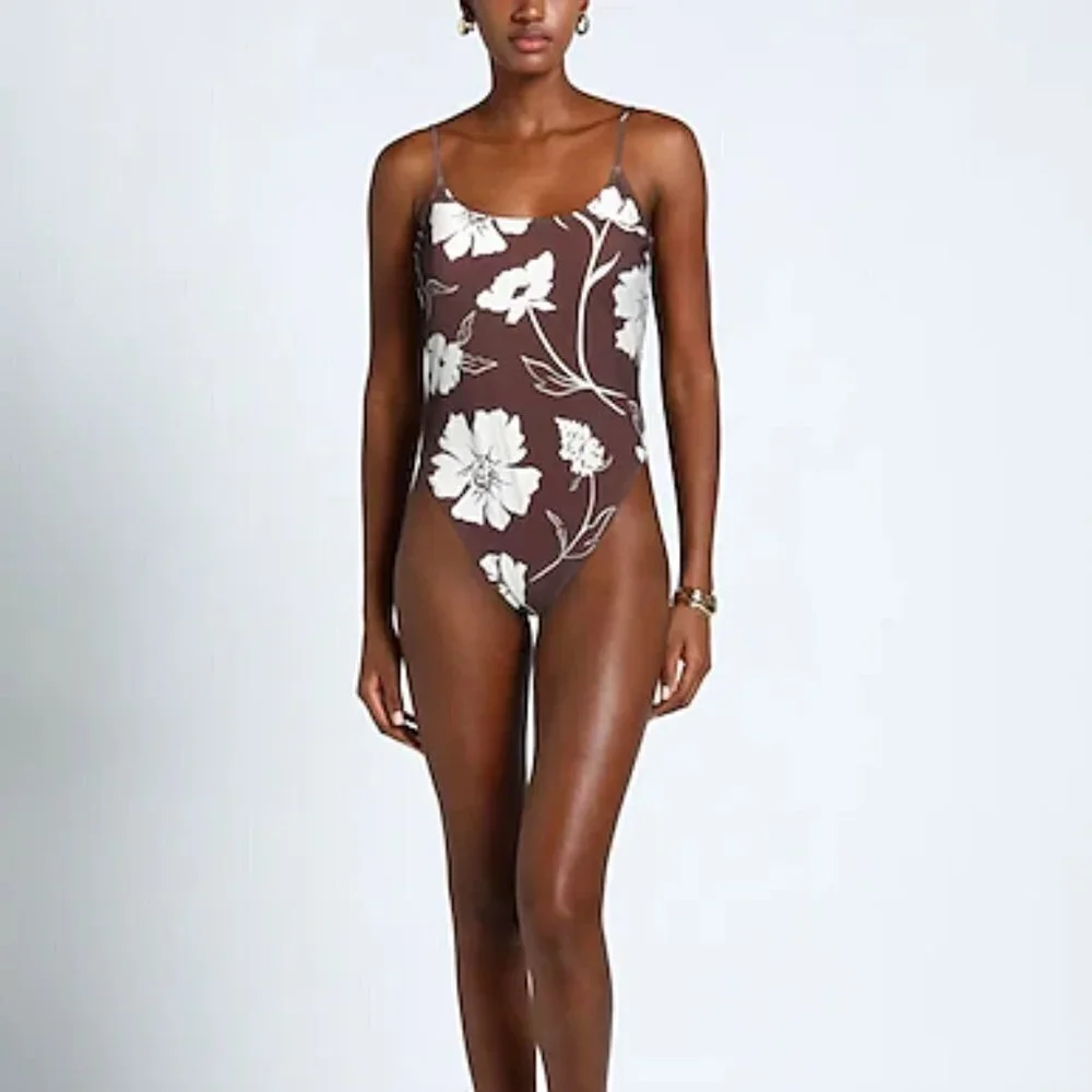 TORY BURCH  High-Leg Tank Printed One-Piece Swimsuit - Daisy